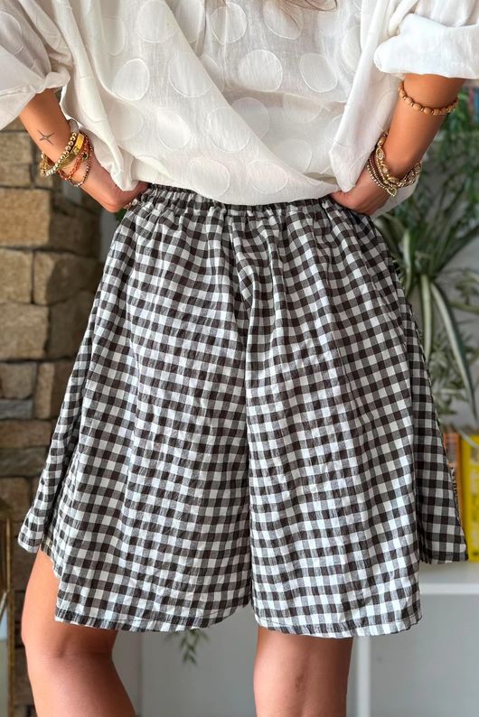 Nonni Gingham City Short Chocolate